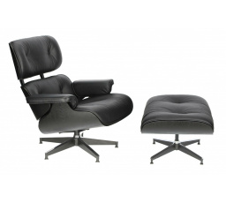 Křeslo Vip s podnožkou černé/černé