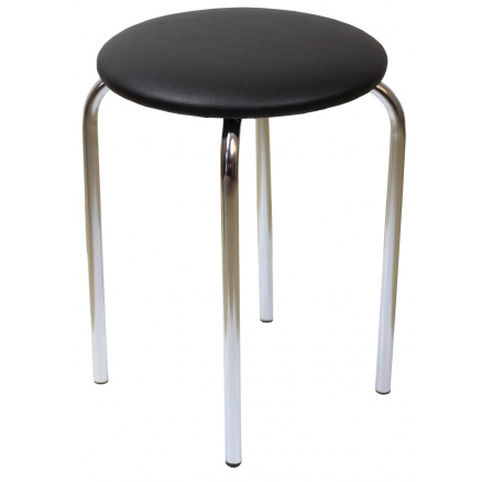Taburet CHICO 2, Černá ekokůže