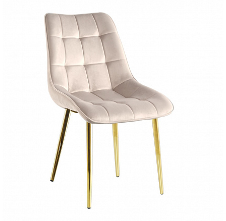 Židle velvet béžová / zlaté nohy J262-1