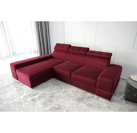 Rohová sedací souprava ROYAL 295×185 - vínová , levá