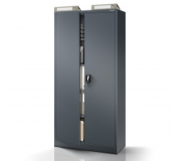 Kancelářská kovová skříň na dokumenty JAN, 900 x 1850 x 400 mm, antracitová