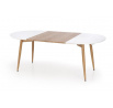 Jídelní stůl CALIBER, bílý/dub san remo