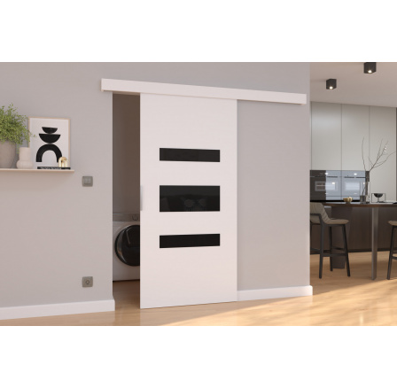 Posuvné dveře na stěnu DESIO 76 White+Black Lacobel