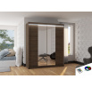 Posuvná skříň se zrcadlem a LED osvětlením BALANCE 180 Choco+Choco