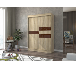 Posuvná skříň s lacobelem BATIA 150 Sonoma+Choco Lacobel