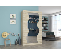 Posuvná skříň se zrcadlem OSWALD 120 Sonoma+Sonoma