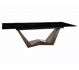 Jídelní stůl BONUCCI CERAMIC, Nero Greco, Černá/Ořech