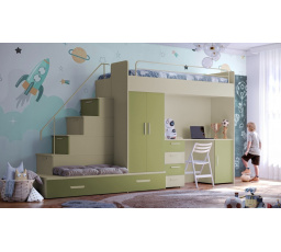 Vyvýšená postel PARADISE 5, Kašmír Zelená mat