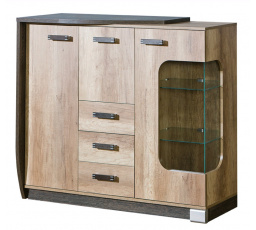 Vitrína ROMERO - R7 L, dub canyon/Arusha