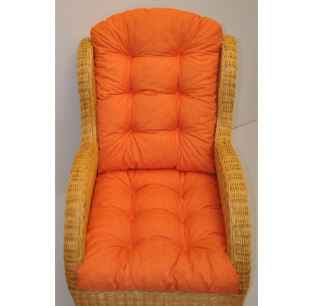 Polstr na ratanové křeslo - látka oranžový melír Polstr na ratanové křeslo - látka oranžový melír