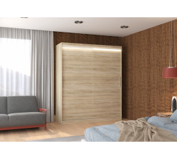 Posuvná skříň s LED osvětlením LINCOLN 180 Sonoma+Sonoma