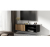 Televizní závěsný stolek MEORATI 150, Černá/Dub Artisan Černý Mat