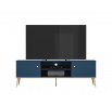Televizní stolek MARINE 05, Tmavě modrá/Zlatá