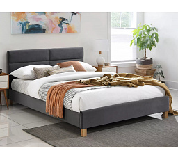 Postel SIERRA Velvet, 140x200 cm, šedý Aksamit 150