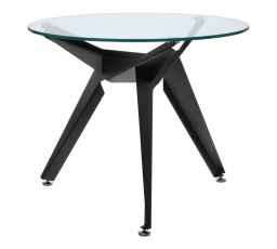 Stůl Troy 90cm transparentní/ černý