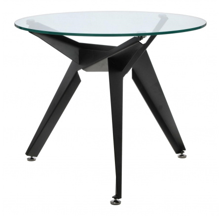 Stůl Troy 90cm transparentní/ černý