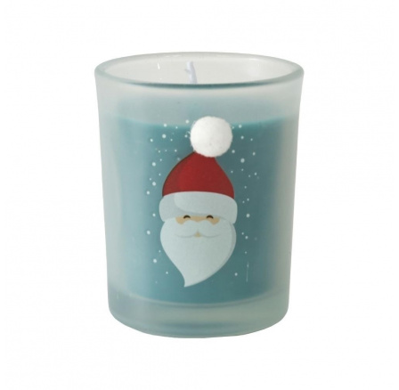 Vánoční svíčka zelená s Mikulášem