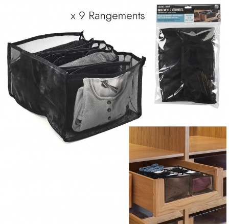 Organizér do zásuvky na oblečení černý