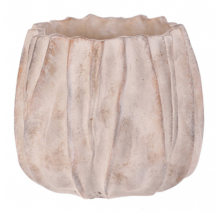 Obal betonový - tvar květ, vel. M, béžovo-šedý