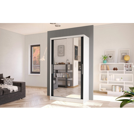 Skříň Kosta VII 100 - bílá/černá