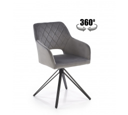 Jídelní otočná židle K535, Šedá/Černá