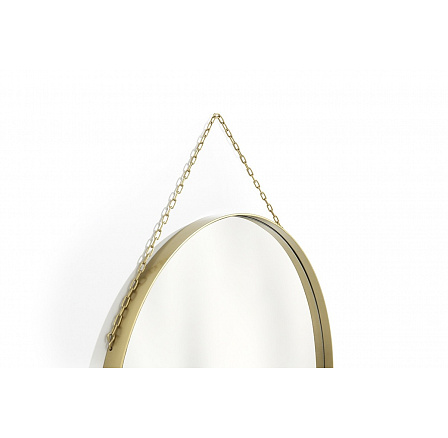 Kulaté zrcadlo Nicole v kovovém rámu 80 cm - zlaté