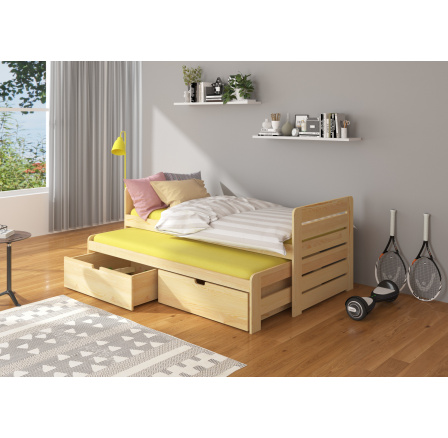 Dvojlůžko TOMI 180x80 Borovice Přírodní