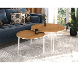 Konferenční stolek 2v1 ETTA Bílý+Artisan