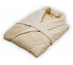 Velurový župan béžový S