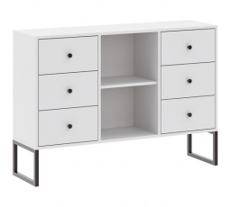Komoda LINEA 6S, Bílá/Černá