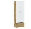 Šatní skříň s podstavcem BASIC 2D2S, Dub Artisan/Bílá