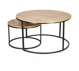 Sada 2 stolků Ruth přírodní/černé