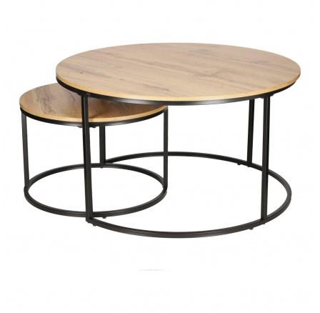 Sada 2 stolků Ruth přírodní/černé