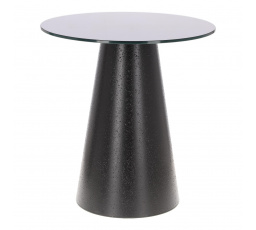 Skleněný kulatý konferenční stolek Soleilo 60 cm černý