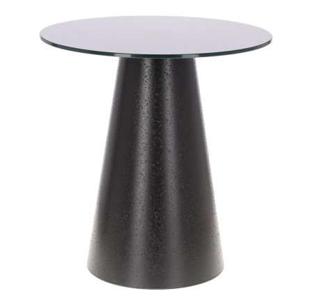 Skleněný kulatý konferenční stolek Soleilo 60 cm černý