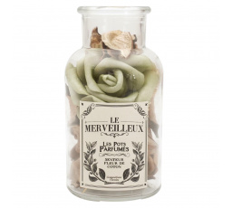 Skleněná nádoba 12 cm s potpourri zelená