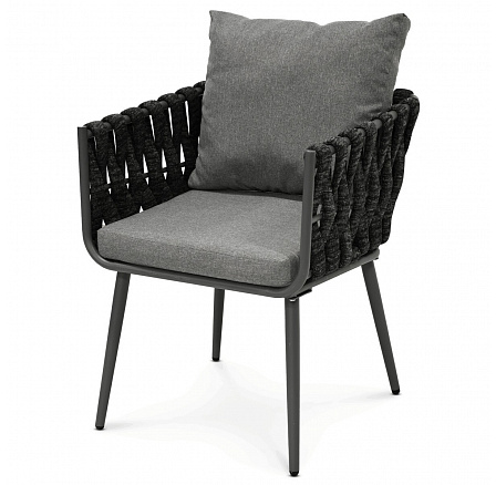 Zahradní židle, kov, látka, šedá, AZC-1105 GREY