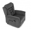 Polohovací křeslo, elektrické kabelové ovládání, šedá, látka, TV-7072 GREY2