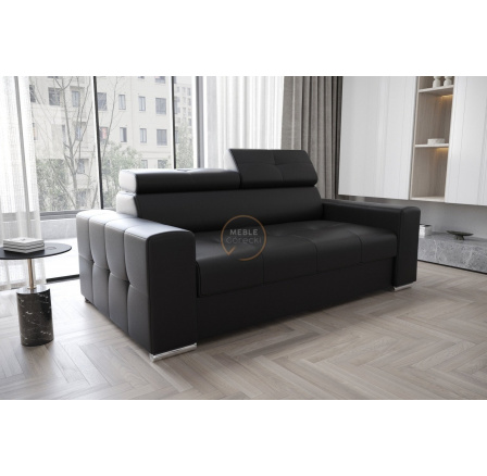 Sofa MARGO II 195 cm - přírodní kůže - černá kůže