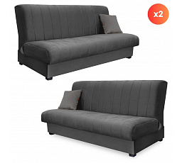 Sada 2x Rozkládací Pohovka SIGMA Šedá