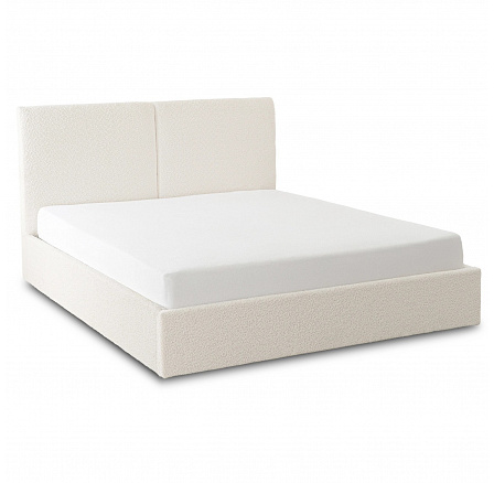 Postel 160x200 MARSYLIA s Úložným Prostorem Krémové Boucle Postel 160x200 MARSYLIA s Úložným Prostorem Krémové Boucle