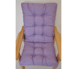 Polstr na zahradní křeslo vysoké - látka fialový melír