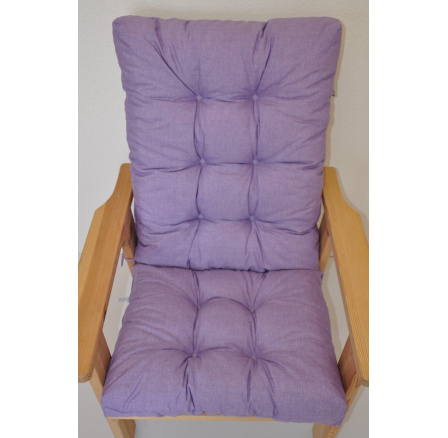 Polstr na zahradní křeslo vysoké - látka fialový melír