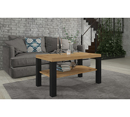 Konferenční stolek GOMEZ 100x55 Artisan+Černý Mat