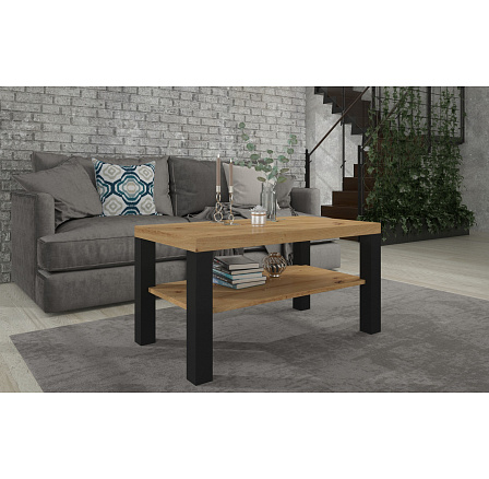 Konferenční stolek GOMEZ 100x55 Artisan+Černý Mat