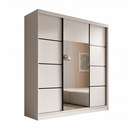 Šatní skříň Keri 200 Bílá+Černá