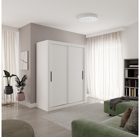 Šatní skříň s posuvnými dveřmi MODI 160 Bílá+Černá