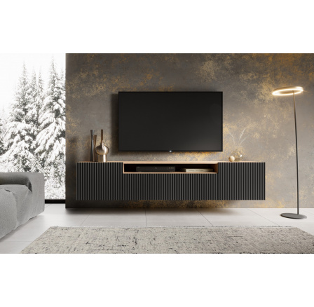Závěsná TV skříňka NOEMI Černá+Artisan Závěsná TV skříňka NOEMI Černá+Artisan
