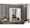 Posuvná skříň se zrcadlem a LED osvětlením CHARLOTTE 180 Bílá+Bílá