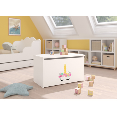 Truhla na hračky DARIA White+Unicorn